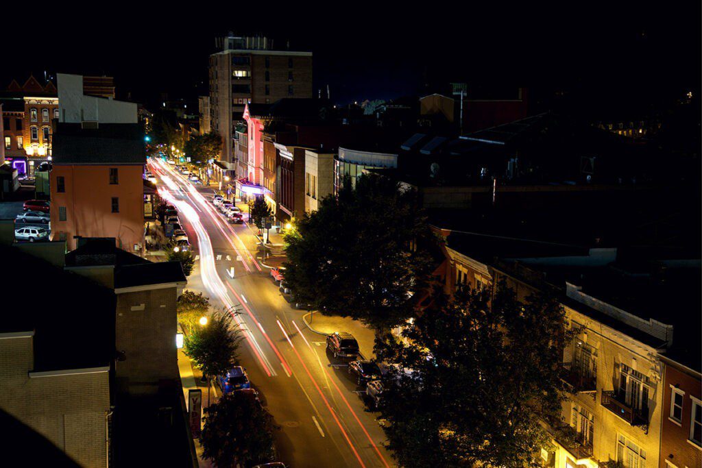 Downtown Lancaster PA at night